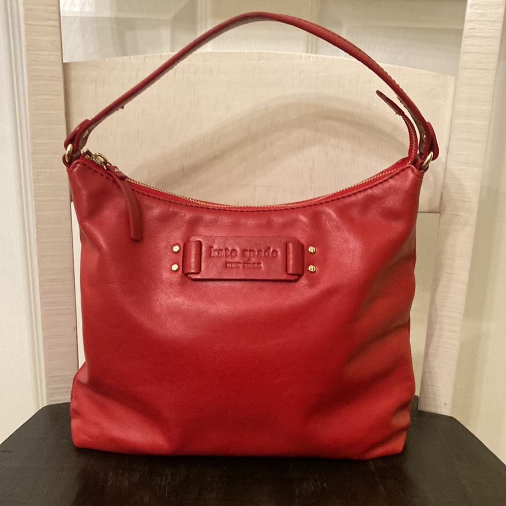 kate spade Red Leather Hobo Shoulder Bag